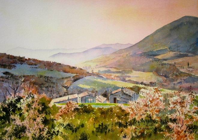 Painting of Casa San Gabriel by Alan Reed